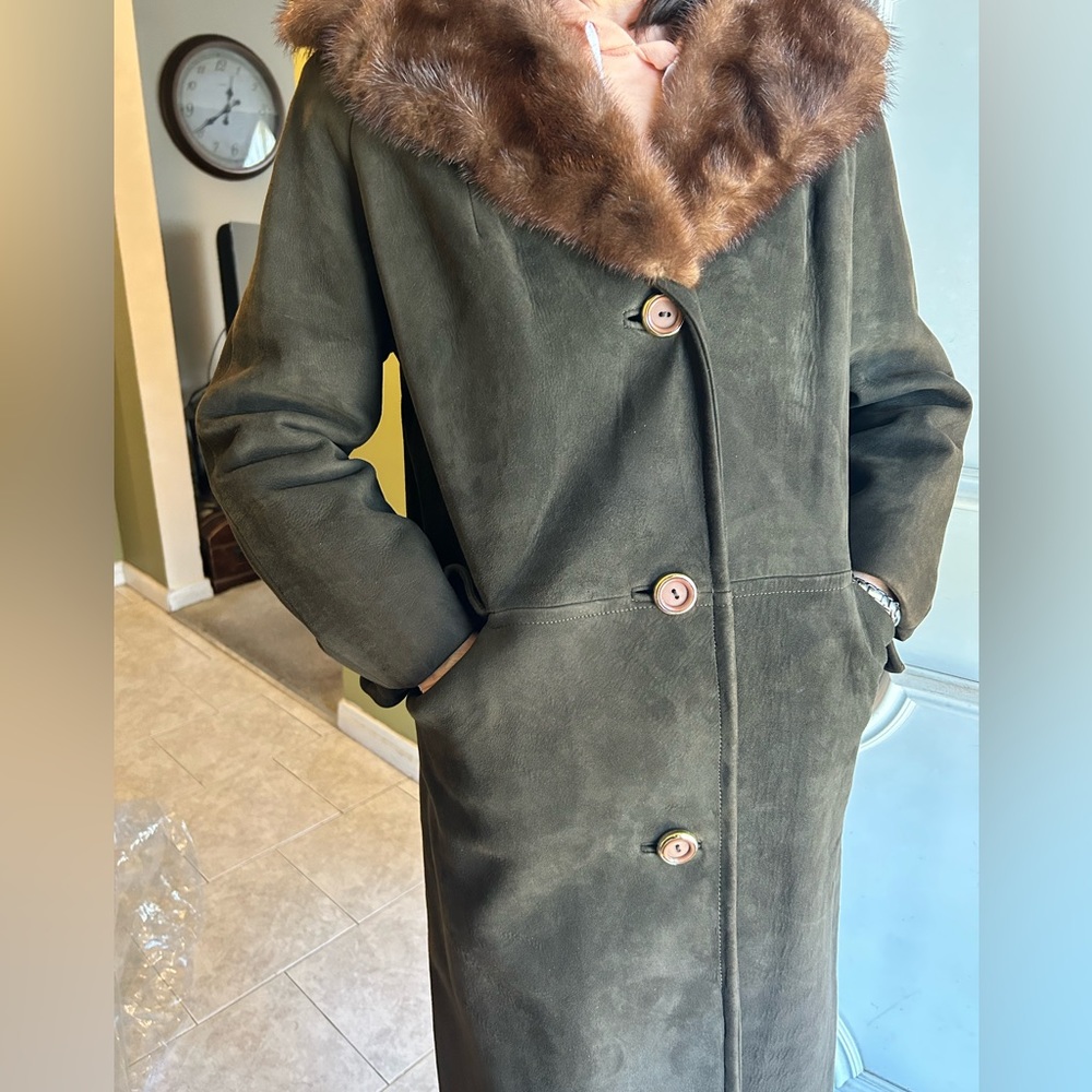 Women’s real suede and mink coat